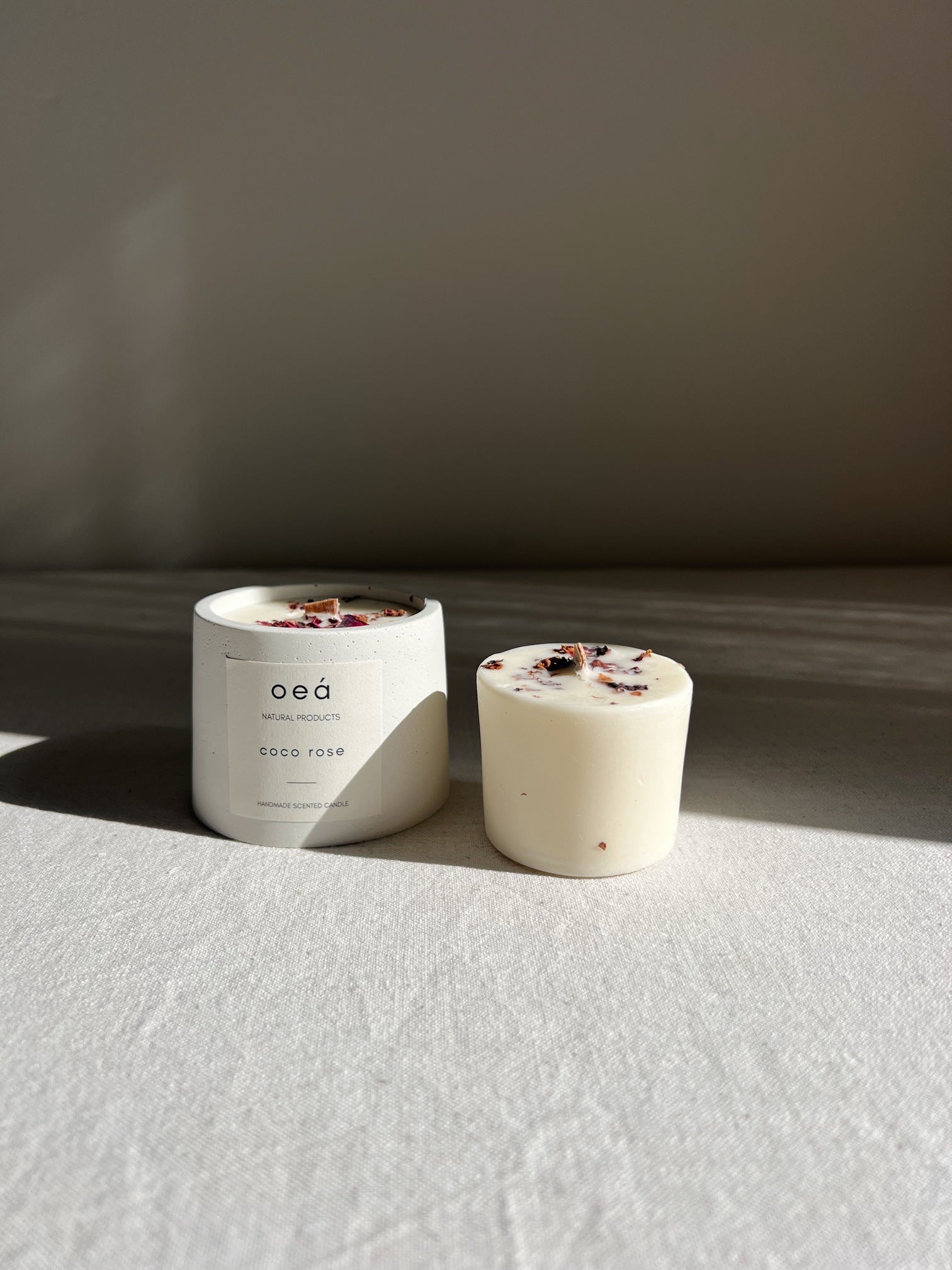 Refill candle 'coco rose' with rose and coconut scent (125g)