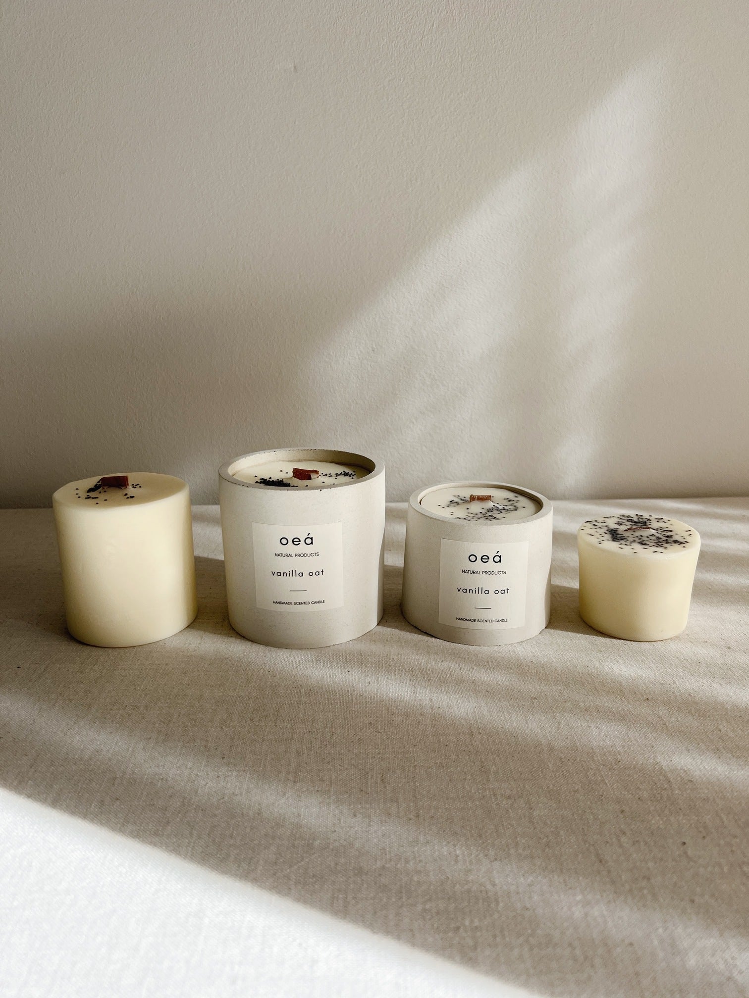 Candle 'vanilla oat' with vanilla and orange scent (125g)