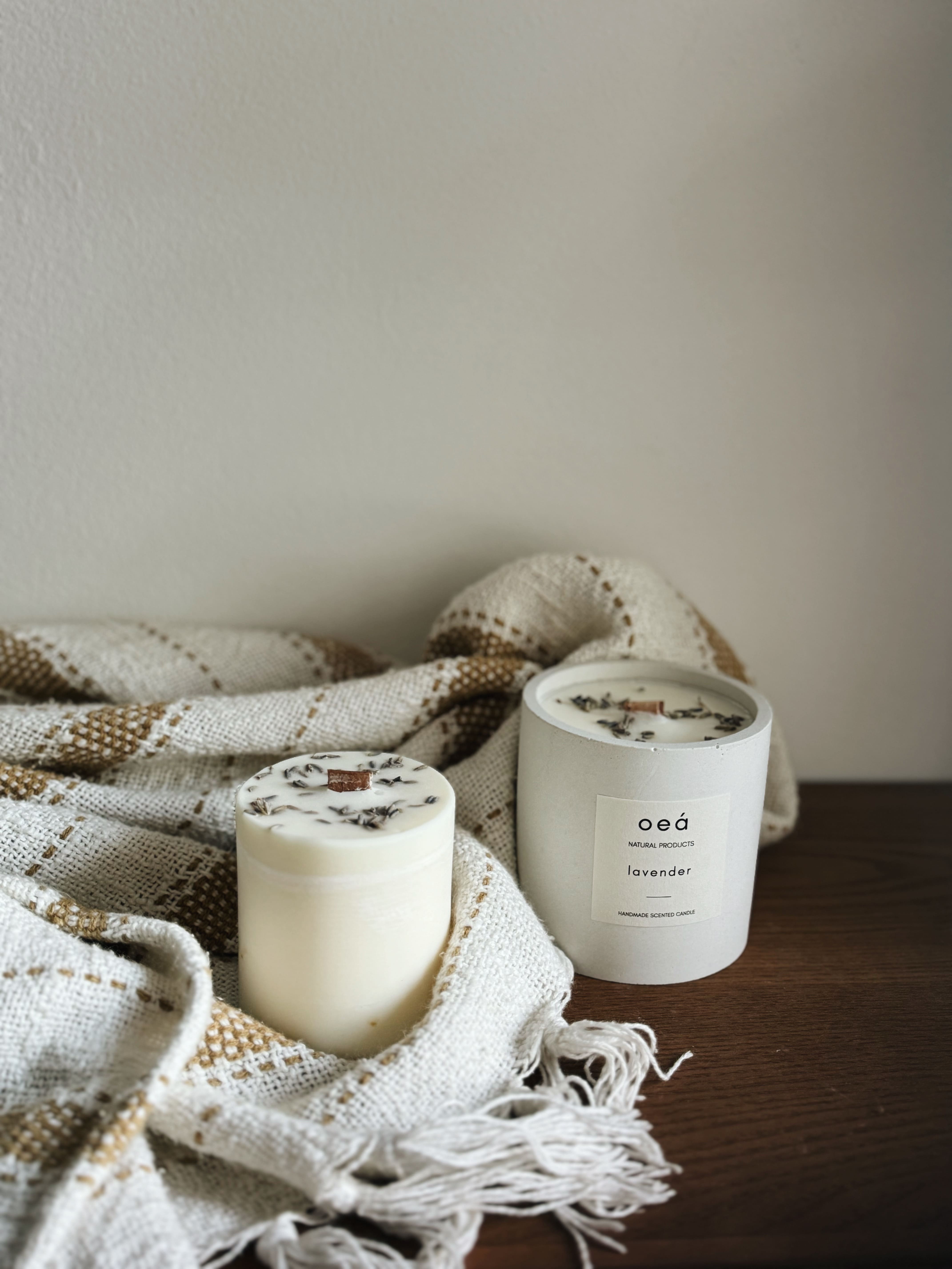 Duftkerze „Lavender“ – mit ätherischem Lavendelöl, Soja- & Rapswachs ( – oeá