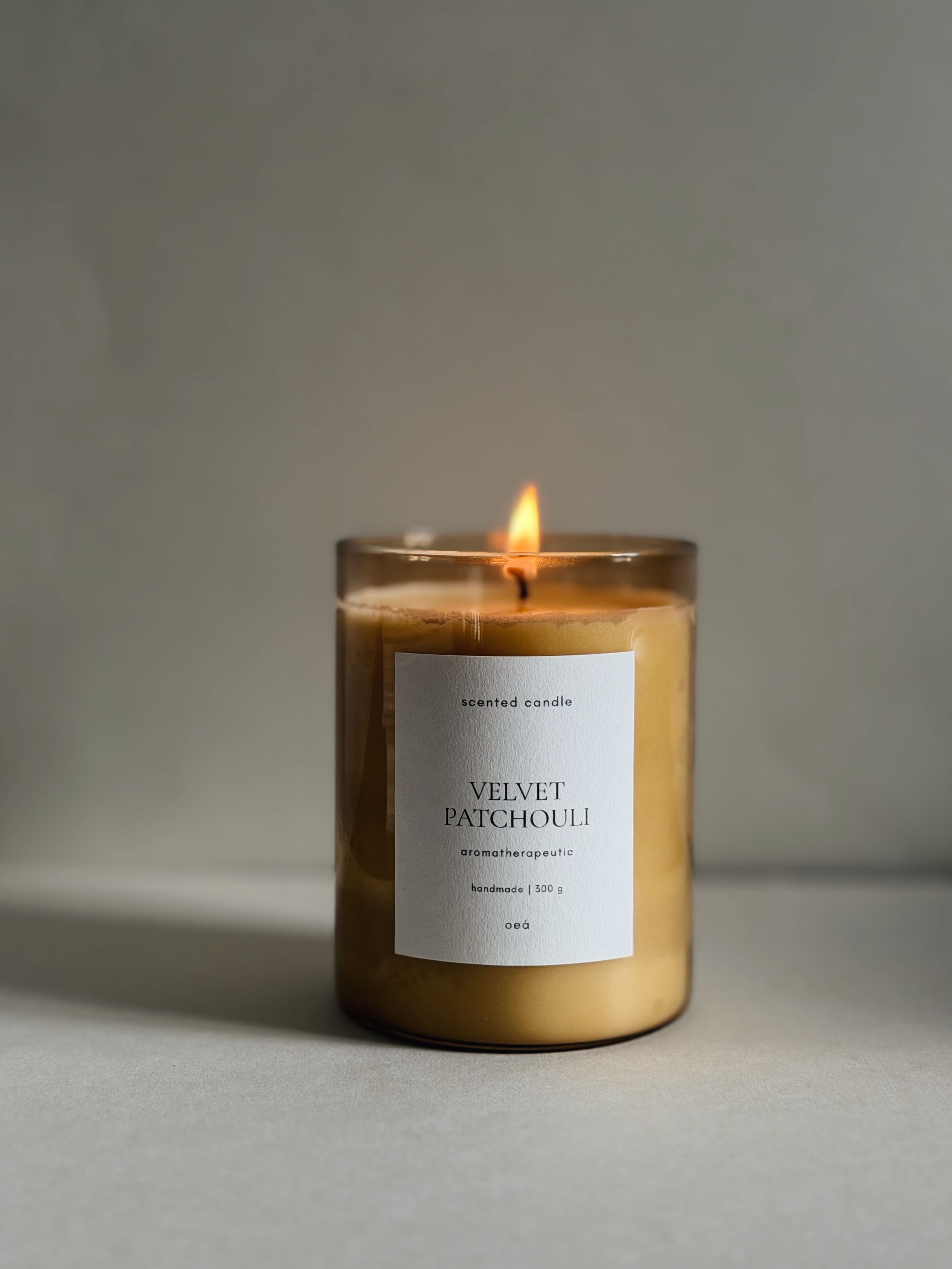 VELVET PATCHOULI Scented Candle | Sensual Patchouli Warmth | Glass (300g)