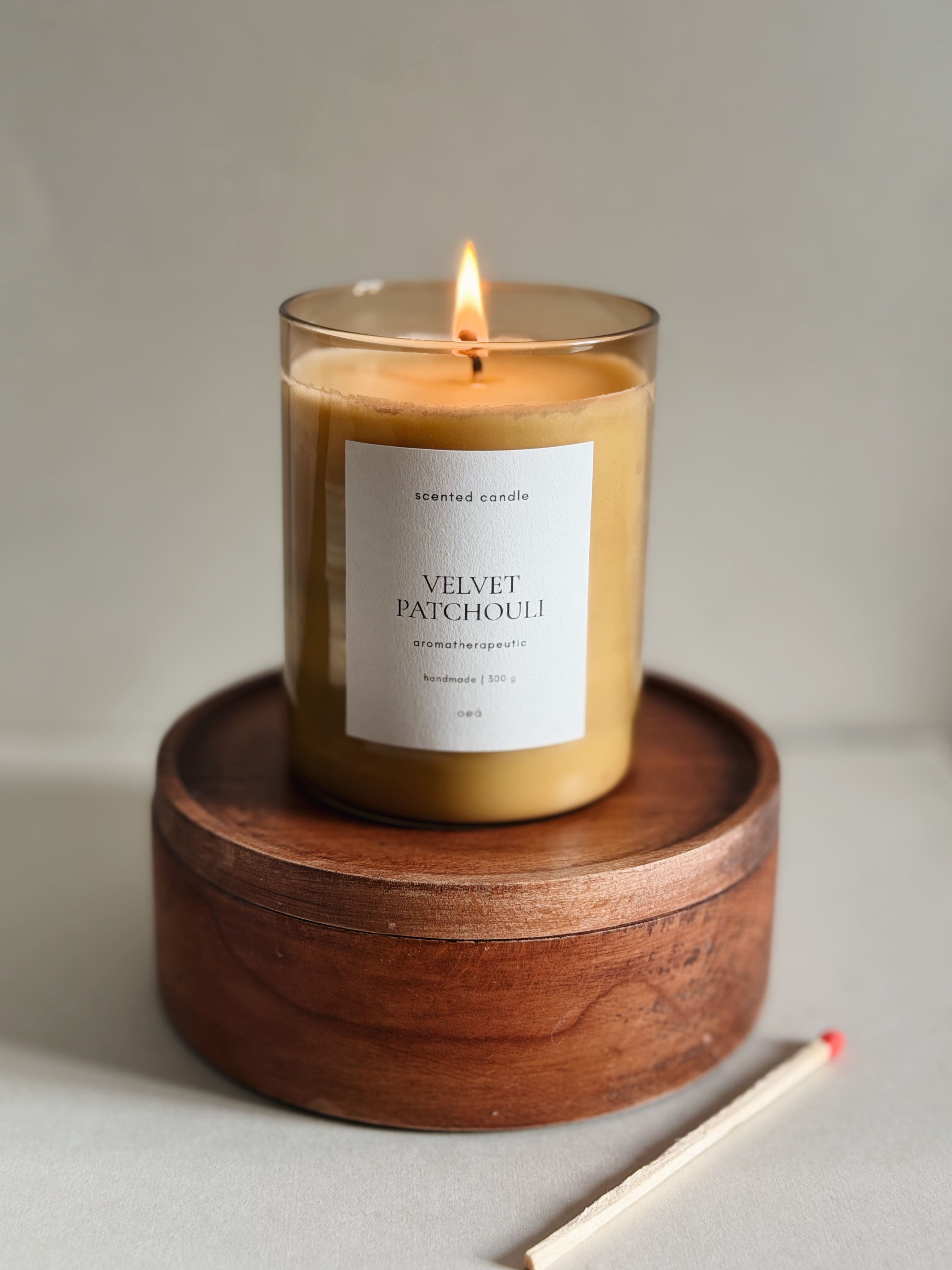 VELVET PATCHOULI Scented Candle | Sensual Patchouli Warmth | Glass (300g)