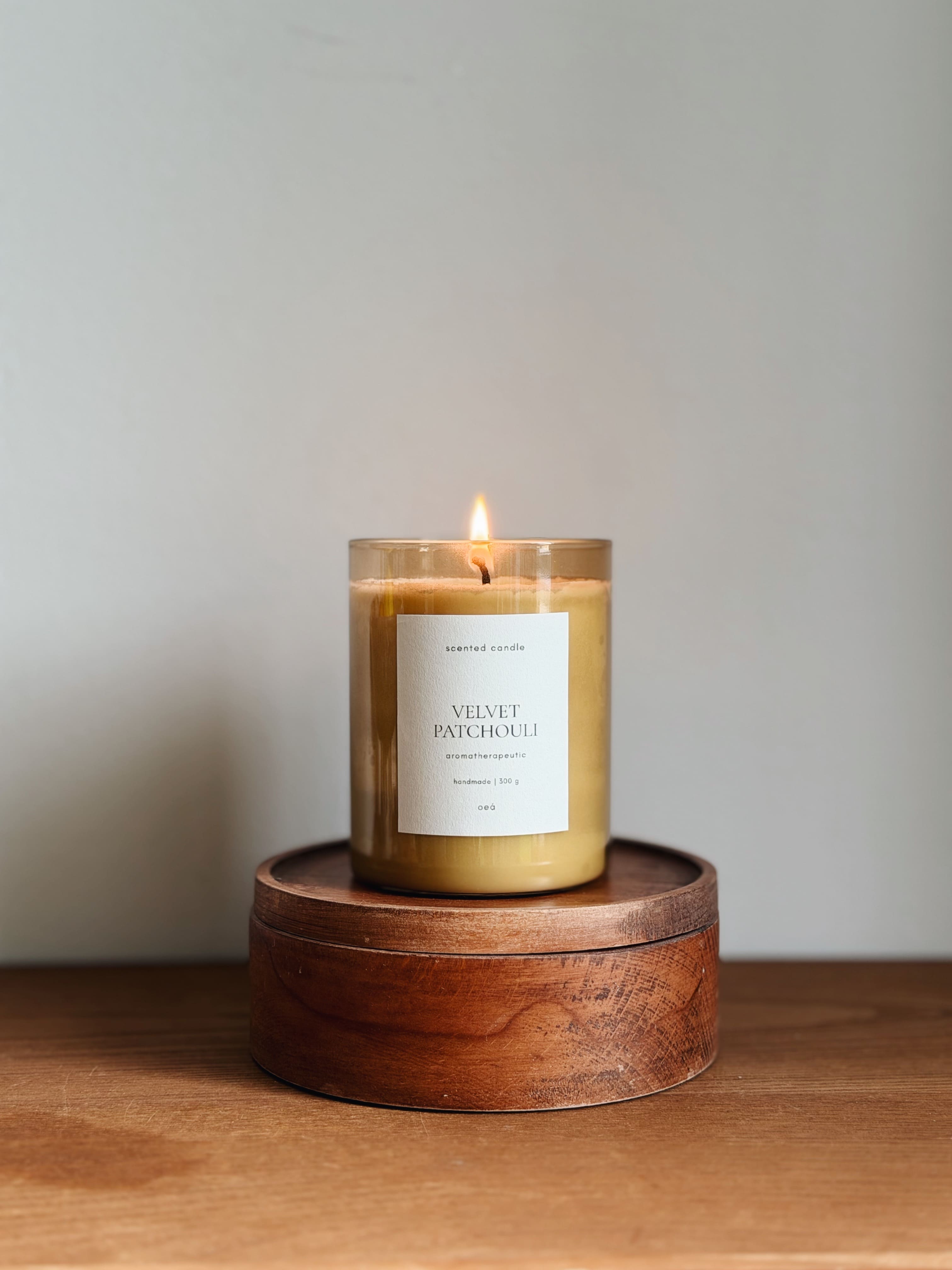 VELVET PATCHOULI Scented Candle | Sensual Patchouli Warmth | Glass (300g)