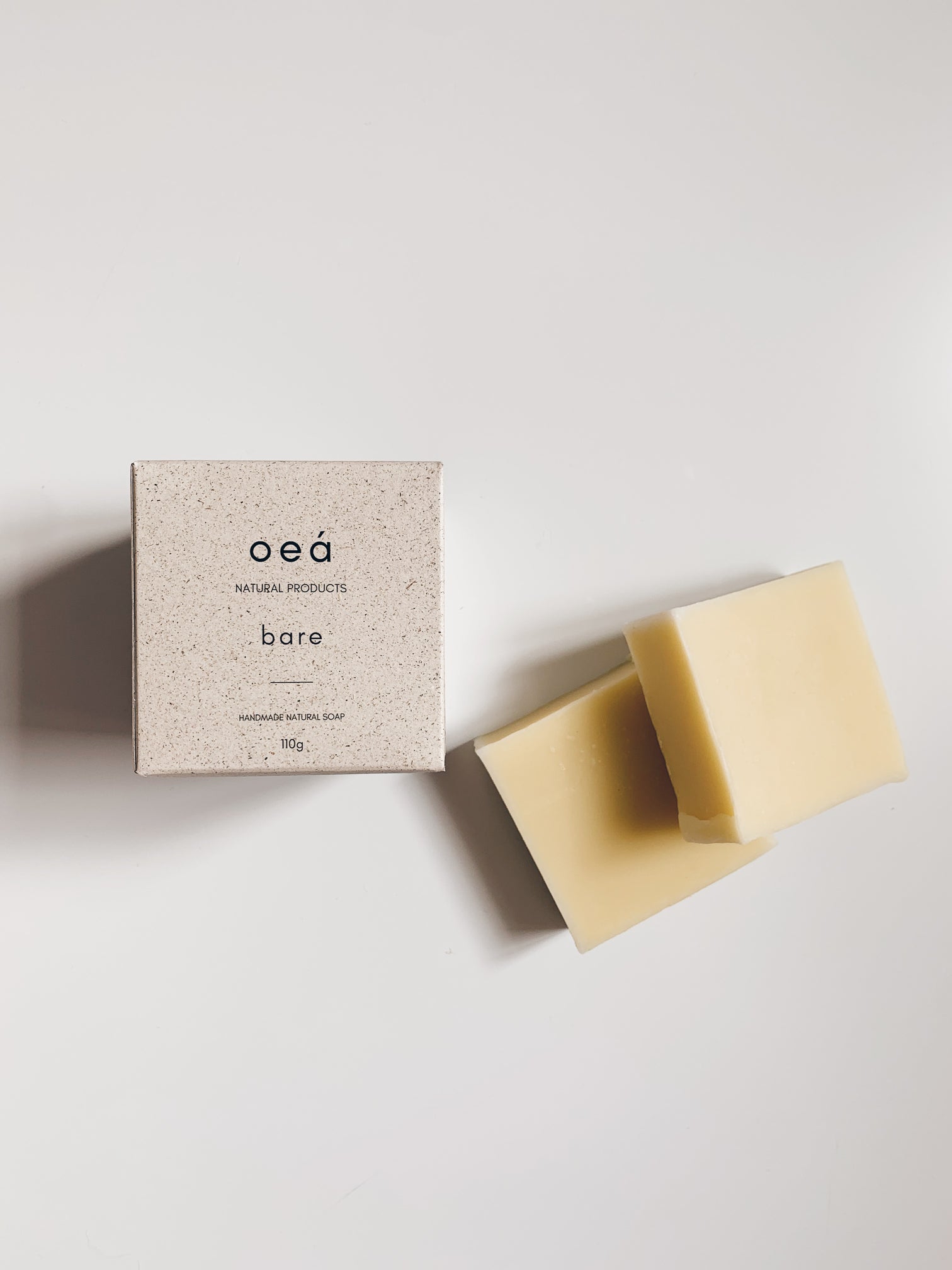 Natural soap 'bare' with organic oils and without additives