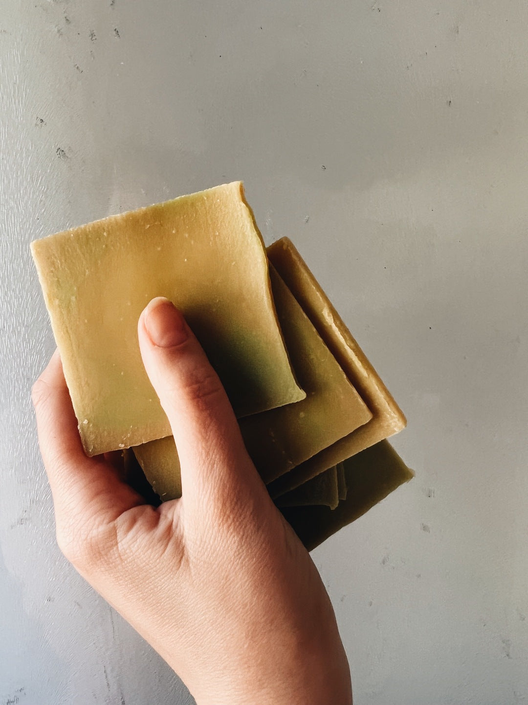 Natural soap 'green tea' with green tea hydrolate and lemongras