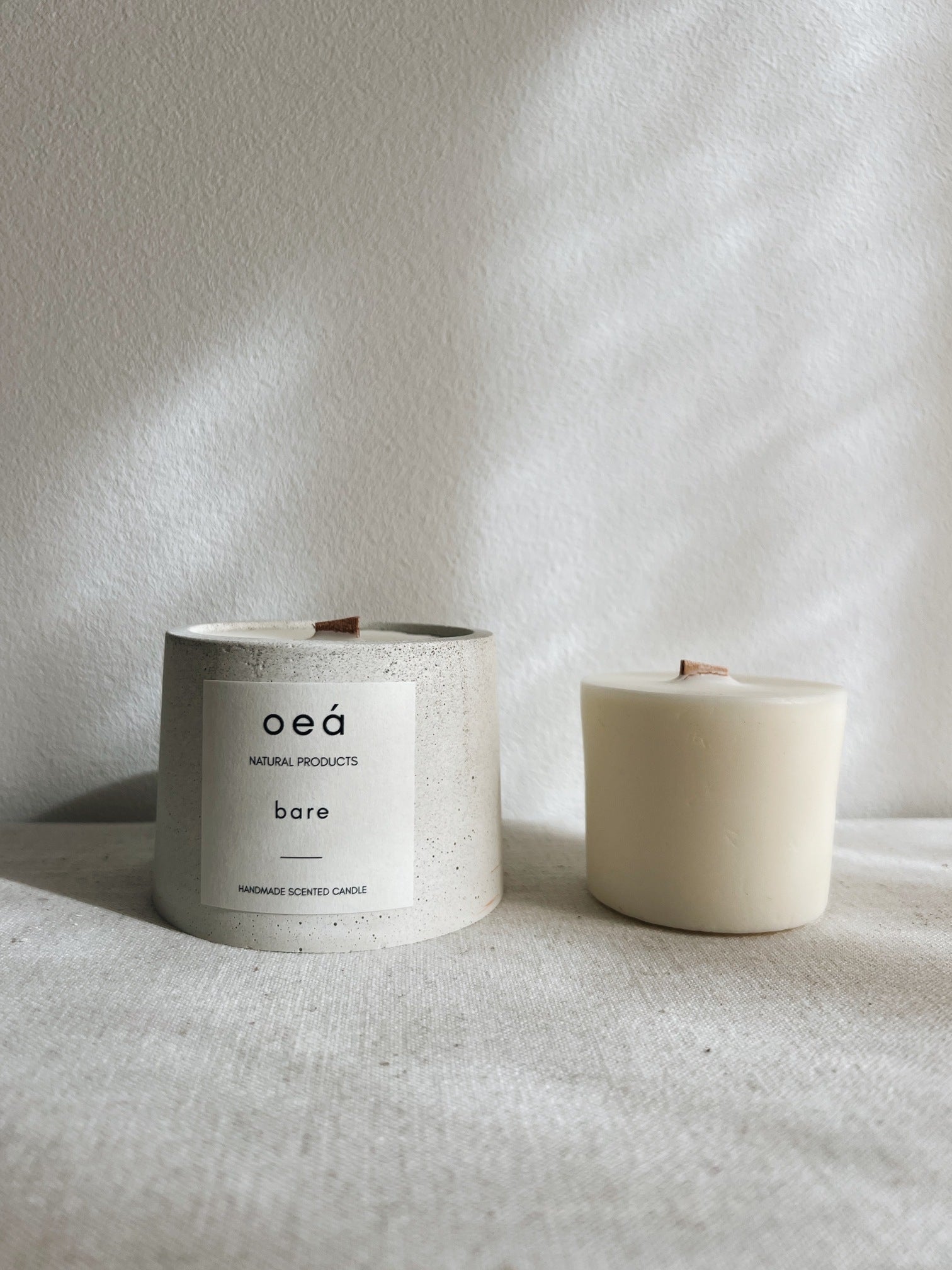 Refill candle 'bare' made of soy and rapeseed wax without additives (125g)