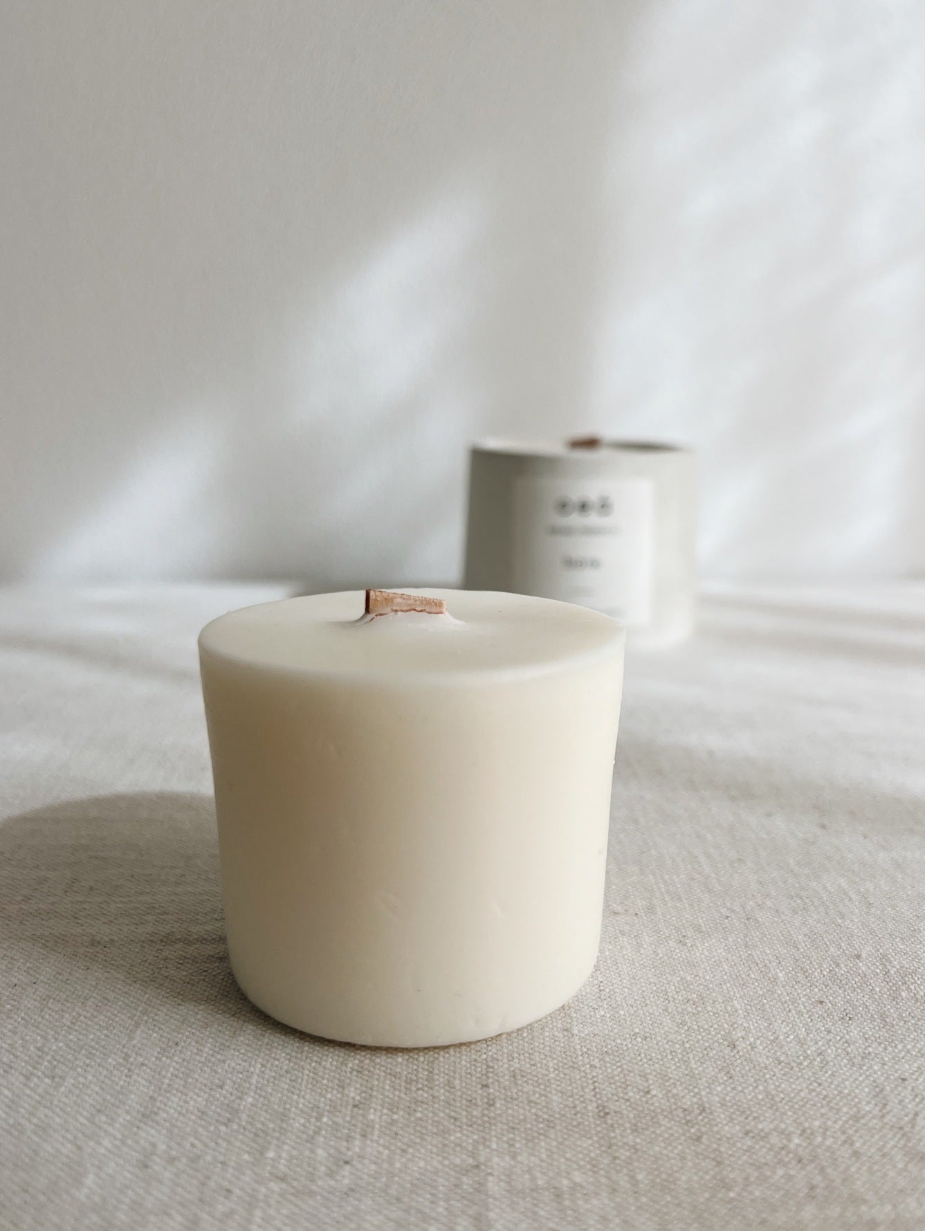 Refill candle 'bare' made of soy and rapeseed wax without additives (125g)