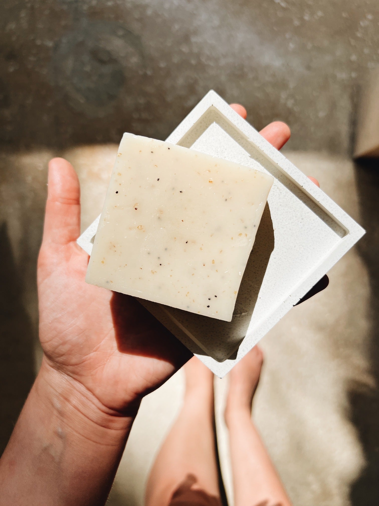 Natural soap 'vanilla oat' with oat and vanilla scent